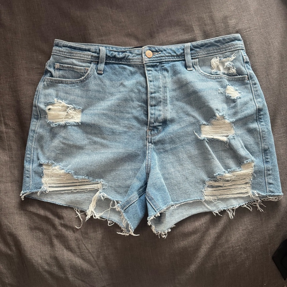Hollister Light Blue High-Rise Denim Shorts